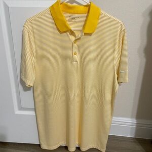 Nike Men's Polo Shirt in Yellow Stripes